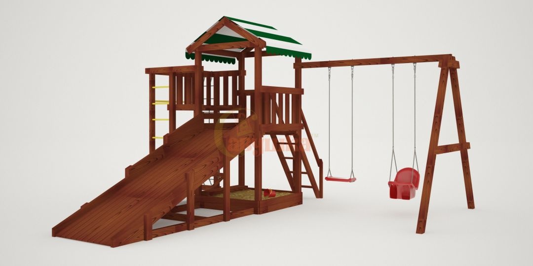 Детская площадка Савушка Мастер 3 - Махагон 4 сезона